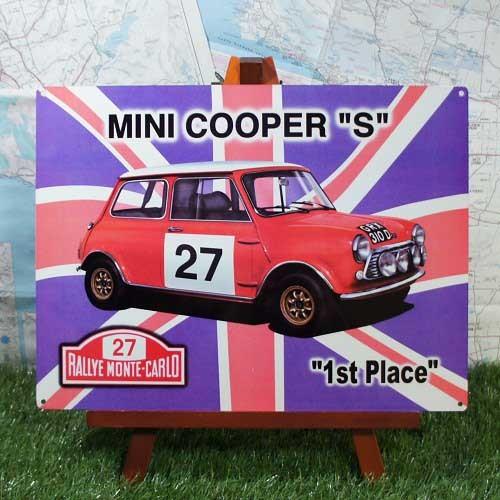 ブリキ看板】Mini Cooper S／ミニ・クーパーS ラリー・モンテカルロ 