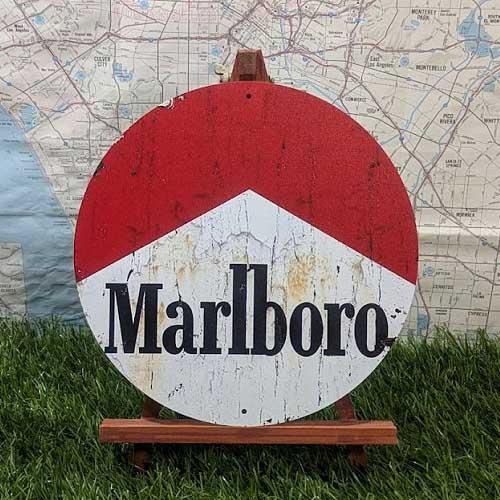 Marlboro ブリキ看板 ブリキ看板】Marlboro／マールボロ 丸型 : RYUKYU SHOWCASE Yahoo