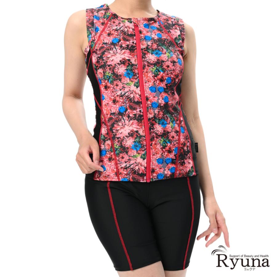 フィットネス水着 ジム用水着 レディース 30代 40代 セパレート ノースリーブ M L LL 9M 11L 13L 花柄 体型カバー 50代 60代 大きい GR2202F |  | 04