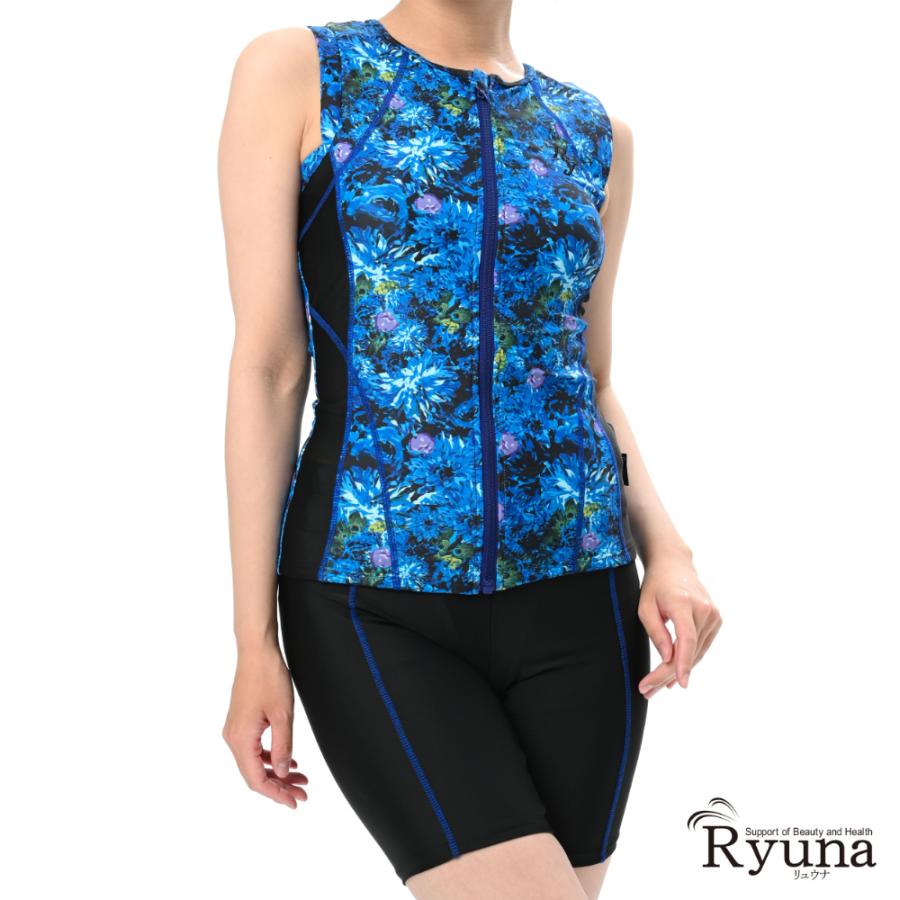 フィットネス水着 ジム用水着 レディース 30代 40代 セパレート ノースリーブ M L LL 9M 11L 13L 花柄 体型カバー 50代 60代 大きい GR2202F |  | 05