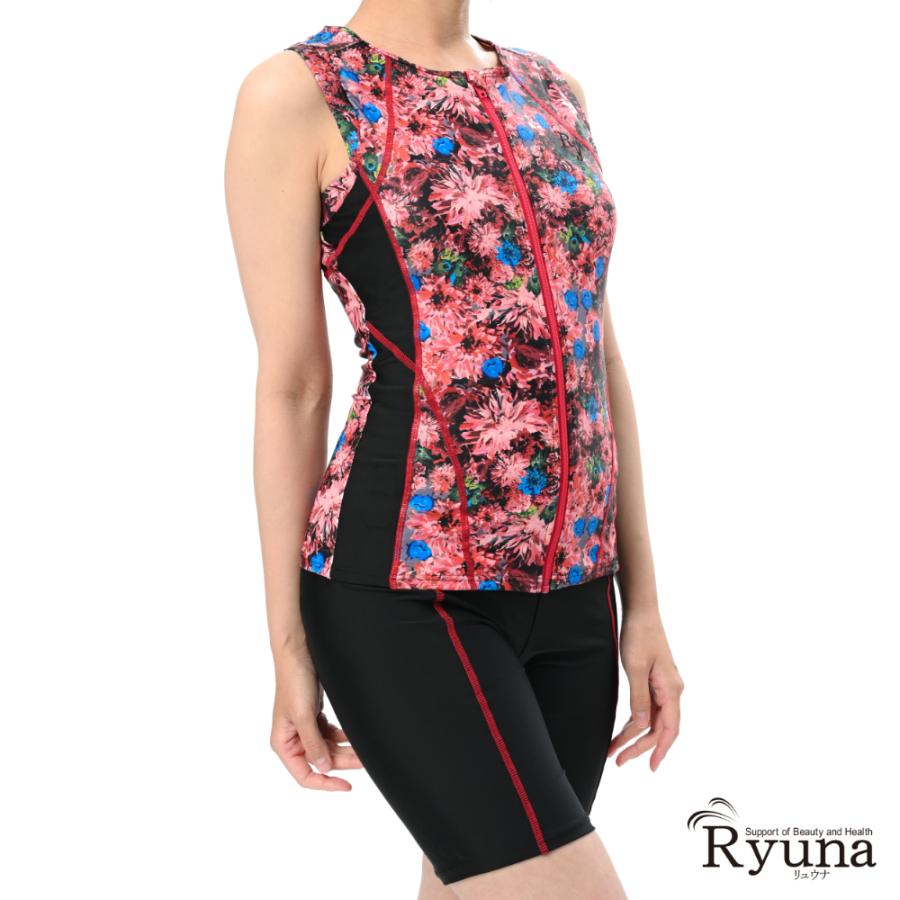 フィットネス水着 ジム用水着 レディース 30代 40代 セパレート ノースリーブ M L LL 9M 11L 13L 花柄 体型カバー 50代 60代 大きい GR2202F |  | 06