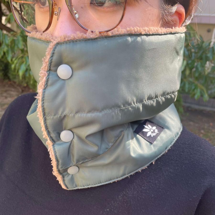 ネックウォーマー 前開き 暖かい おしゃれ 防寒 防風 裏ボア |  | 02