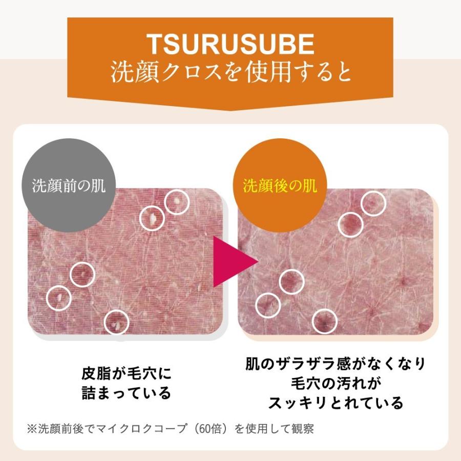 洗顔クロス TSURUSUBE(ツルすべ) ピーリングタオル つるつる ツルツル