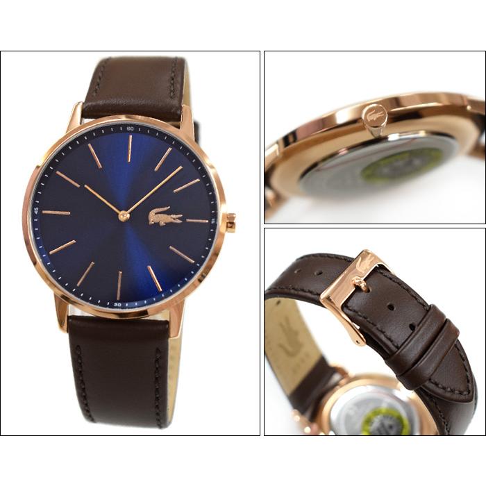 (訳あり 専用箱、付属冊子なし)ラコステ 2011018(158)腕時計 メンズ ネイビー ブラウン レザー 青い腕時計 (CPT