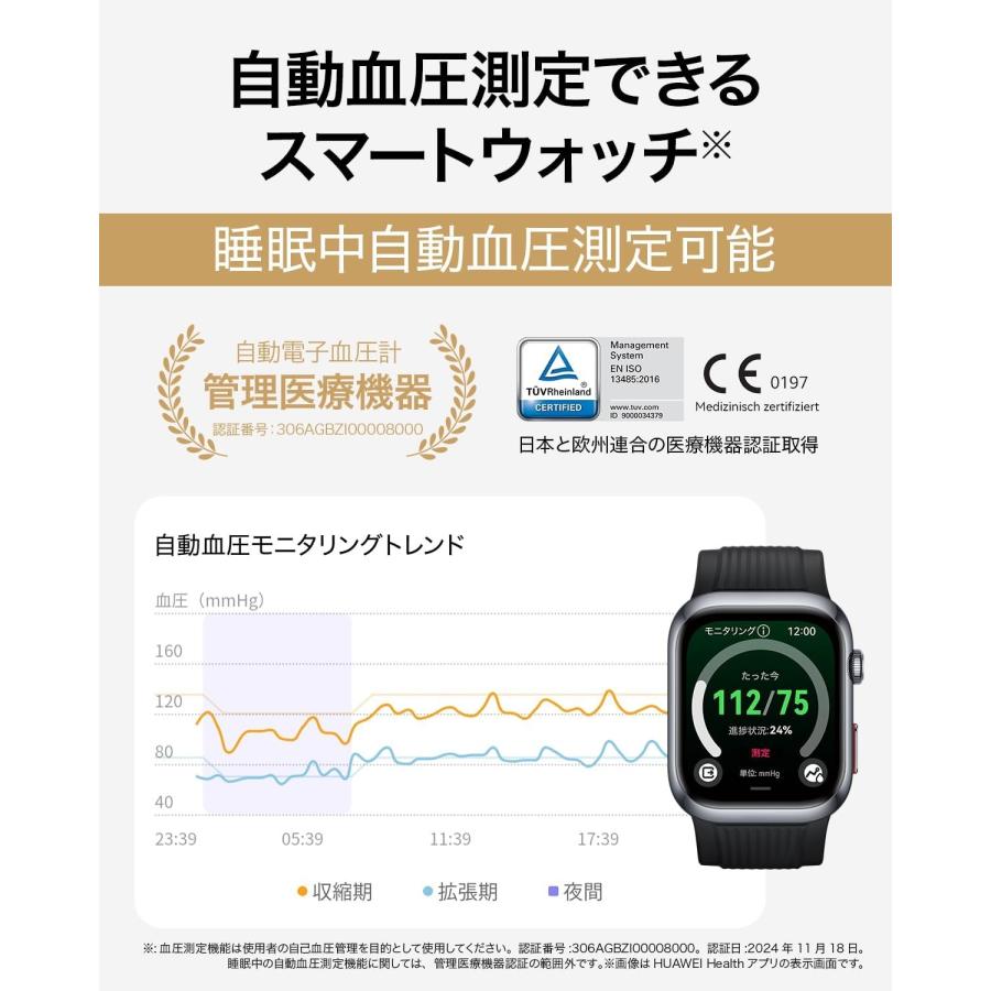 SALE！ 正規代理店 HUAWEI WATCH D2 世界初 自動血圧測定 スマートウォッチ 管理医療機器認証 心電図ECG 爆買の画像