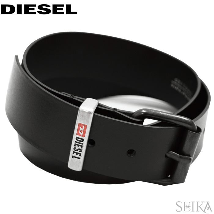 DIESEL ブラック ベルト 75/30 B-1DR Woman: leather Belt with silver D logo buckle | Diesel