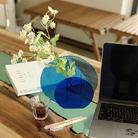 特別価格MESAILUP アクリルブルー花瓶 小さなラウンド モダン装飾花瓶 レストラン ベッドルーム リビングルーム コーナーエンドテーブル用並行輸入 