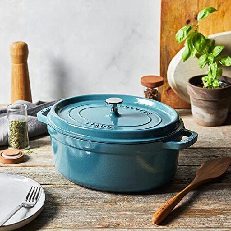 正規品 特別価格Staub ストウブ 鋳鉄製 オーバルココット ダッチオーブン 5.75クォート 5~6人用 フランス製 ターコイズ並行輸入 【XUR1624492254】(58600円)
