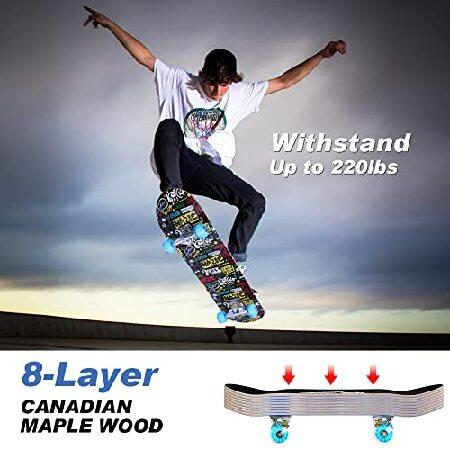 特別価格Hipoten スケートボード - 31インチ コンプリート 8層 カナディアンメープルウッドトリック プロフェッショナルスケートボード アップグレード並行輸入 