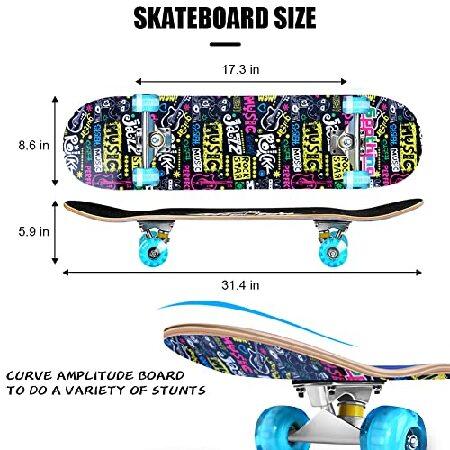 特別価格Hipoten スケートボード - 31インチ コンプリート 8層 カナディアンメープルウッドトリック プロフェッショナルスケートボード アップグレード並行輸入 