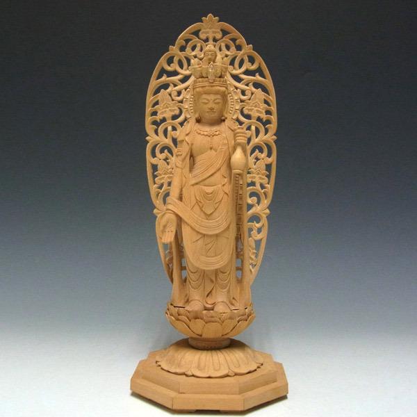 十一面観音菩薩 立像 高さ29cm 柘植製 木彫り 仏像 : 仏像と縁起物の