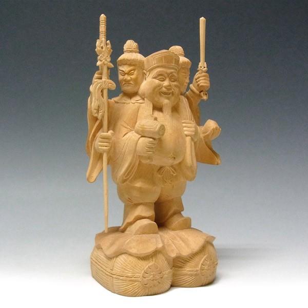 三面大黒天像 高さ16cm 柘植製 木彫り 仏像 : 仏像と縁起物の専門店 龍