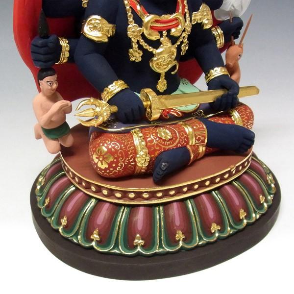 彩色三面大黒天像 高さ20cm 桧製 木彫り 仏像 : 仏像と縁起物の 彩色三面大黒天像 高さ20cm 桧製 木彫り 仏像 : 仏像と縁起物の