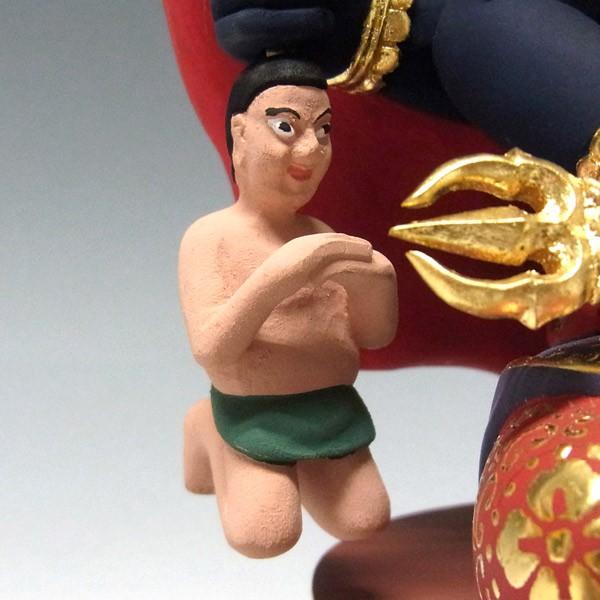 彩色三面大黒天像 高さ20cm 桧製 木彫り 仏像 : 仏像と縁起物の専門店