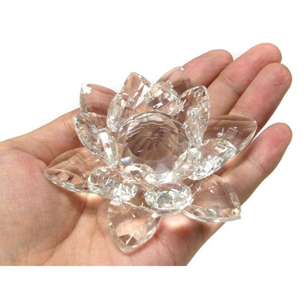 クリスタルガラス 蓮の花 クリア ロータス ハスの花 インテリア 置物