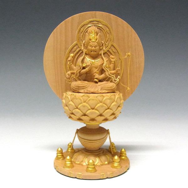 木彫り 仏像 金彩愛染明王 坐像 高さ11.5cm 柘植製 : 仏像と 木彫り 仏像 金彩愛染明王 坐像 高さ11.5cm 柘植製 : 仏像と