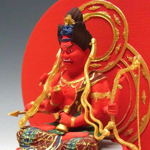 木彫り 仏像 彩色愛染明王 坐像 高さ11.5cm 柘植製 : 仏像と