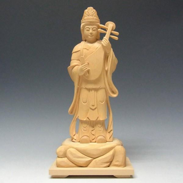 厨子入大弁財天　仏像　神像　立像 弁財天(弁才天) 立像 高さ31cm 桧製 木彫り 仏像 : 仏像と縁起物