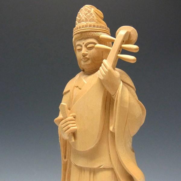 弁財天(弁才天) 立像 高さ31cm 桧製 木彫り 仏像 : 仏像と縁起物