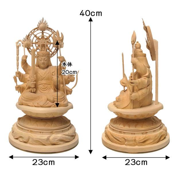 八臂弁財天 八臂弁才天 高さ40cm 桧製 木彫り 仏像 : 仏像と縁起物の
