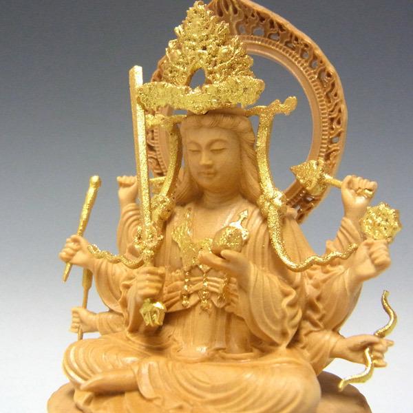 木彫り 仏像 金彩八臂弁財天 坐像 高さ10cm 柘植製 弁才天 : 仏像と縁起物の専門店 龍祥本舗 - 通販 - Yahoo!ショッピング