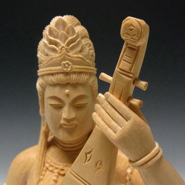 弁財天(弁才天) 高さ21cm 桧製 木彫り 仏像 : 仏像と縁起物の専門店 龍