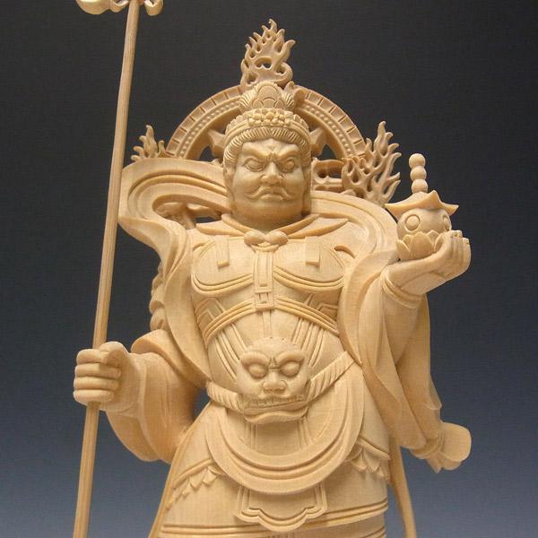 毘沙門天 高さ25cm 桧製 木彫り 仏像 : 仏像と縁起物の専門店 龍祥本舗