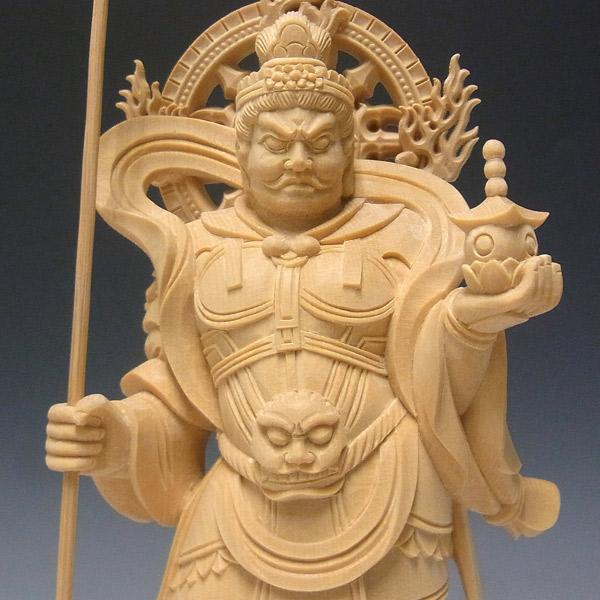 毘沙門天 高さ25cm 桧製 木彫り 仏像 : 仏像と縁起物の専門店 龍祥本舗