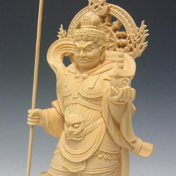 毘沙門天 高さ25cm 桧製 木彫り 仏像 : 仏像と縁起物の専門店 龍 毘沙門天 高さ25cm 桧製 木彫り 仏像 : 仏像と縁起物の専門店 龍