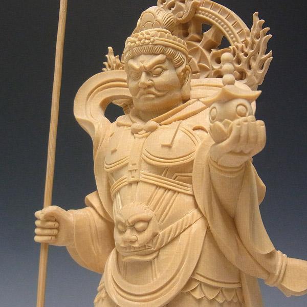 毘沙門天 高さ25cm 桧製 木彫り 仏像 : 仏像と縁起物の専門店 龍祥本舗