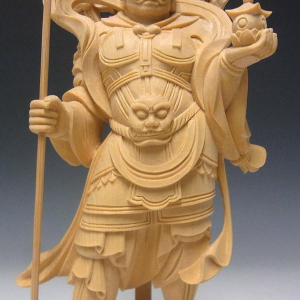 毘沙門天 高さ25cm 桧製 木彫り 仏像 : 仏像と縁起物の専門店 龍祥本舗