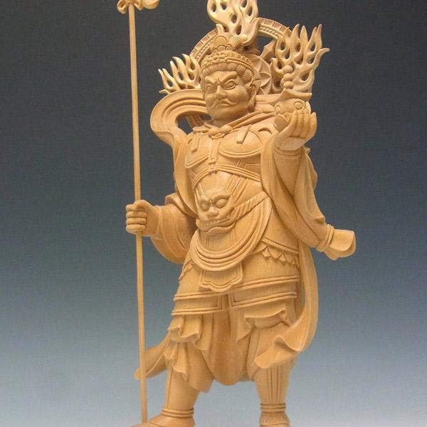 毘沙門天 高さ31cm 桧製 木彫り 仏像 : 仏像と縁起物の専門店 龍