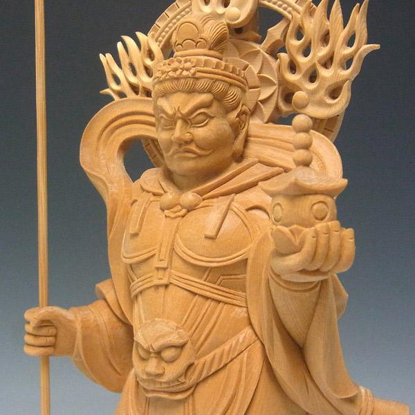 毘沙門天 高さ31cm 桧製 木彫り 仏像 : 仏像と縁起物の専門店 龍祥本舗