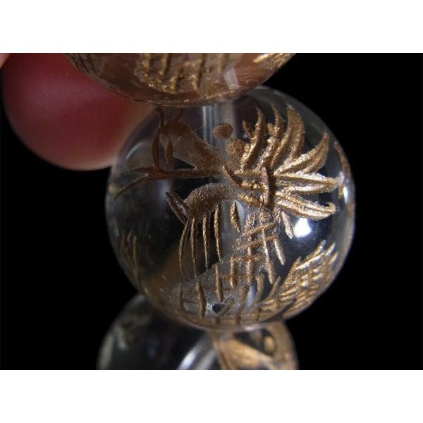 龍彫り水晶玉 18mm 天然石ブレスレット 天然石 パワーストーン ブレス