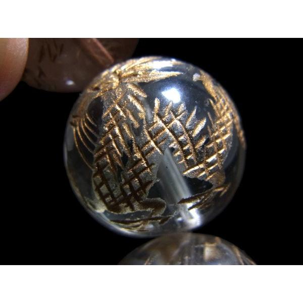 龍彫り水晶玉 18mm 天然石ブレスレット 天然石 パワーストーン ブレス