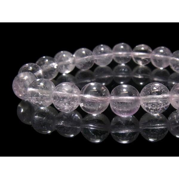 クンツァイト 9.5mm ブレスレット 天然石 パワーストーン : 仏像と