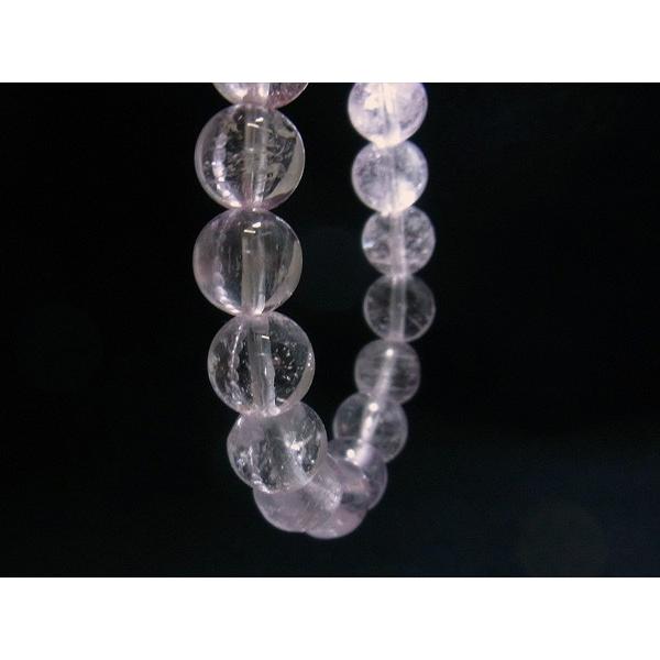 クンツァイト 9.5mm ブレスレット 天然石 パワーストーン : 仏像と