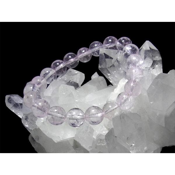 クンツァイト 9.5mm ブレスレット 天然石 パワーストーン : 仏像と