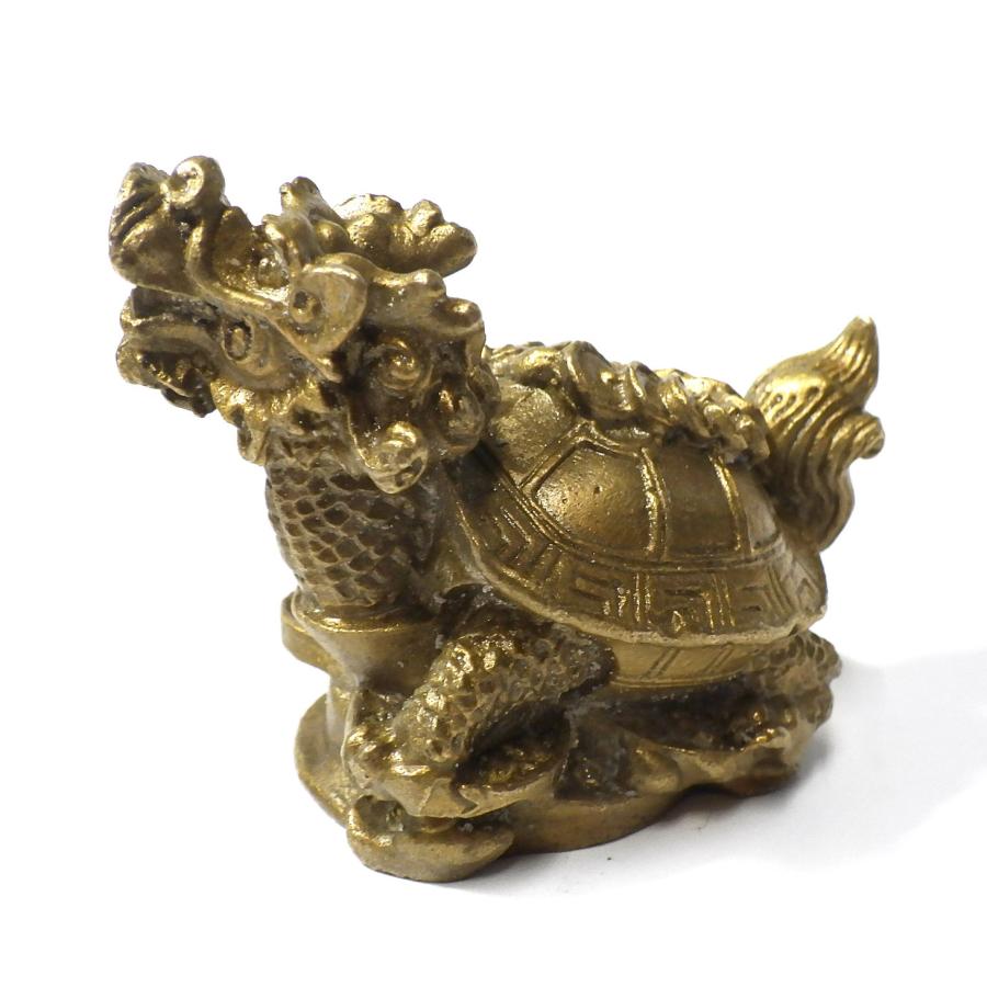 ♦中国 古玩 唐金 龍 銭亀 置物 開運 縁起物 飾り唐物 唐銅 骨董品 銅器 ミニ龍亀（ロングイ） 黄銅製 風水 開運 置物 銭亀 グッズ グッツ