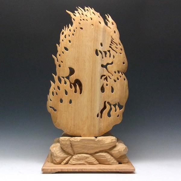 火炎不動明王 立像 倶利伽羅火炎巻光背 高さ72cm 桧製 木彫り 仏像