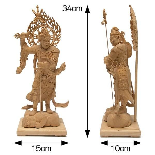 増長天 高さ34cm 榧製 木彫り 仏像 : 仏像と縁起物の専門店 龍祥本舗