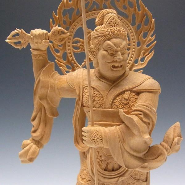 増長天 高さ34cm 榧製 木彫り 仏像 : 仏像と縁起物の専門店 龍祥本舗