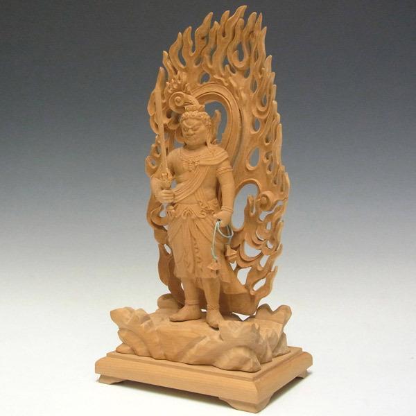 不動明王 立像 高さ28cm 榧製 木彫り 仏像 : 仏像と縁起物の専門