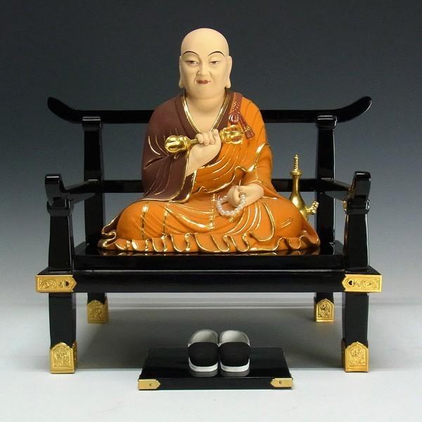 彩色弘法大師 高さ31cm 楠製 木彫り 仏像 : 仏像と縁起物の専門店 龍祥
