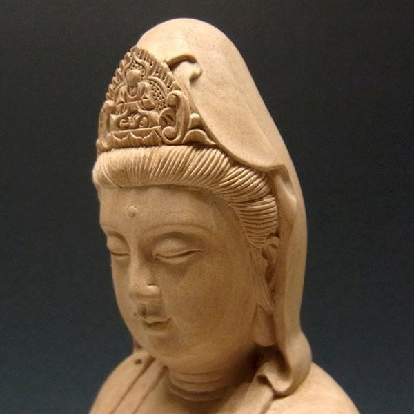 龍頭観音 立像 高さ38cm 水柘植製 木彫り 仏像 : 仏像と縁起物の専門店