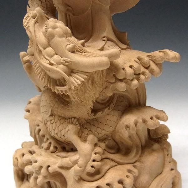 龍頭観音 立像 高さ38cm 水柘植製 木彫り 仏像 : 仏像と縁起物の専門店
