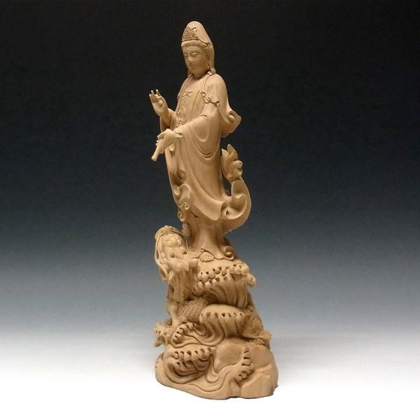 龍頭観音 立像 高さ38cm 水柘植製 木彫り 仏像 : 仏像と縁起物の専門店
