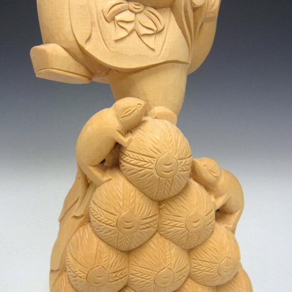 木彫り 大黒天 高さ24cm 置物 ねずみ付き 七福神 縁起物 : 仏像 木彫り 大黒天 高さ24cm 置物 ねずみ付き 七福神 縁起物 : 仏像