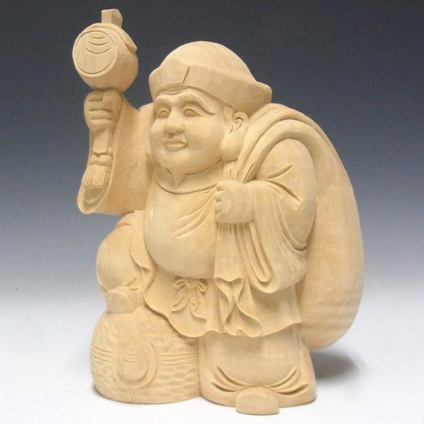 木彫り 大黒天 高さ25cm 楠製 置物 : 仏像と縁起物の専門店 龍祥本舗