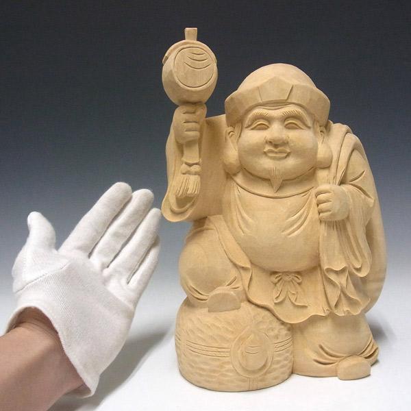 木彫り 大黒天 高さ25cm 楠製 置物 : 仏像と縁起物の専門店 龍祥本舗
